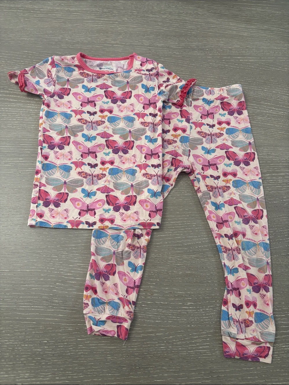 Magnetic Me Pink Butterfly Print Pajama Set 3T